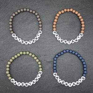 Bracelet Perle Bracelet Questions Marraine Cadeau Bracelet Marraine Anniversaire Bracelet Enfant Baptême Noël Cadeau Personnel Marraine