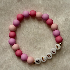 Perlenarmband Personalisiert, Name Initialen Buchstaben Wunschname, Armband mit Buchstaben, Freundschaft, Weihnachten Partner Geschenk