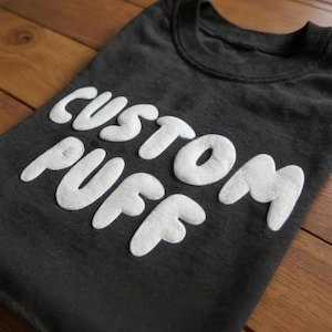 Custom Puff Print T-Shirt – Embossed Name Tee – Team Shirt – Personalized Crewneck – Custom School T-Shirt
