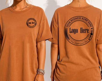 Custom Logo Shirt, Personalized Front And Back Comfort Colors T-Shirt, Customized Pocket Design Outfit, Custom Text Tee, Company Logo Gift