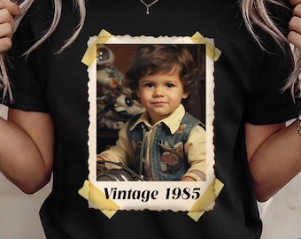 Custom Vintage Photo Shirt, Personalized Birthday Gift, Comfort Colors Tee