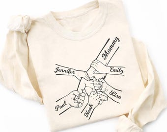 Personalized Mommy Hands Shirt, Custom Kid Names, Mother's Day Gift
