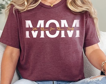 Custom Mom Shirt, Personalized Mama Gift, Mother's Day Gift, Custom Name Shirt, Children Name Mom Sweatshirt, Custom Mom Sweatshirt