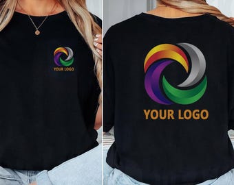 Comfort color T-shirt Custom Logo Shirt, Personalized Front And Back Comfort Colors T-Shirt, Company Logo Gift Customized Pocket Design Tee