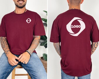 Custom Logo T-Shirts - Company Design Shirt - Custom Photo Tee - Custom Double Sided Shirts - Your Own Logo Shirt - Business Logo Shirt