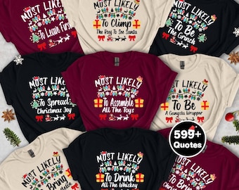 Personalized Most Likely to Christmas Shirts, Matching Family Christmas Shirts, Funny Christmas 2025 Party Tee, Matching Christmas Tee