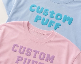 Custom Puff Print T-Shirt | Embossed Text, Personalized Design