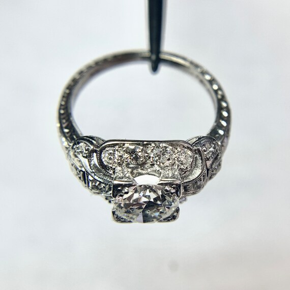 Art Deco Solid Platinum and Diamond Engagement Ri… - image 9