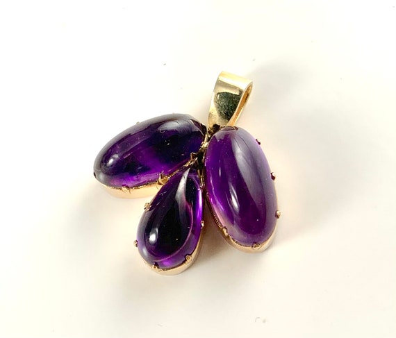 14k Yellow Gold and Amethyst Victorian Pendant - … - image 2