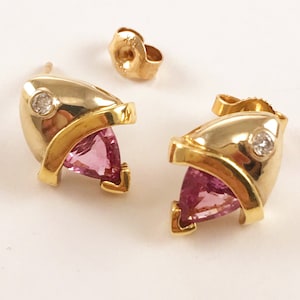 One of a kind Pink Sapphire earrings (E1445)