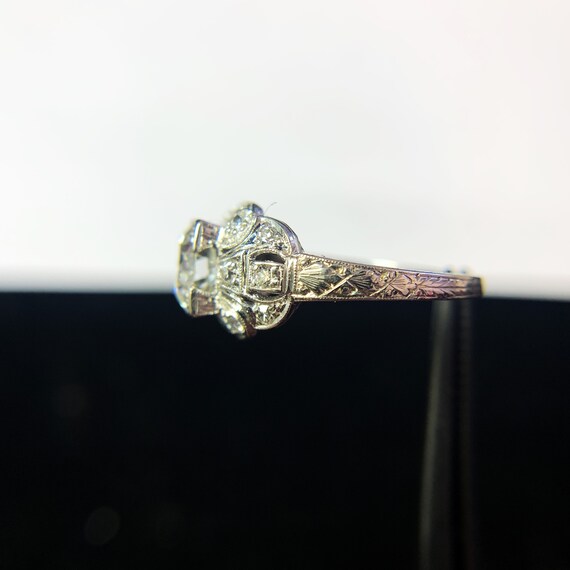 Art Deco Solid Platinum and Diamond Engagement Ri… - image 7