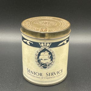 senior service cigarette tin Vintage Senior Service Tobacco Tin: Embossed Nautical Memorabilia
