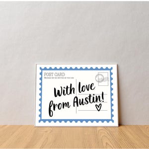 Austin Texas Postcard Wall Art, Trendy, Dorm Decor