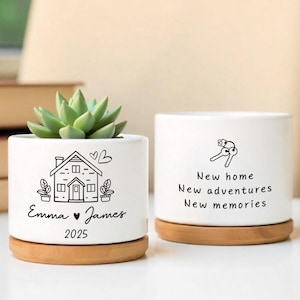Personalized New Home Gift, Plant Pot for New Home Occasion, Housewarming Gift For Couples, Moving In Gift for Friend,New Home Owners Gift