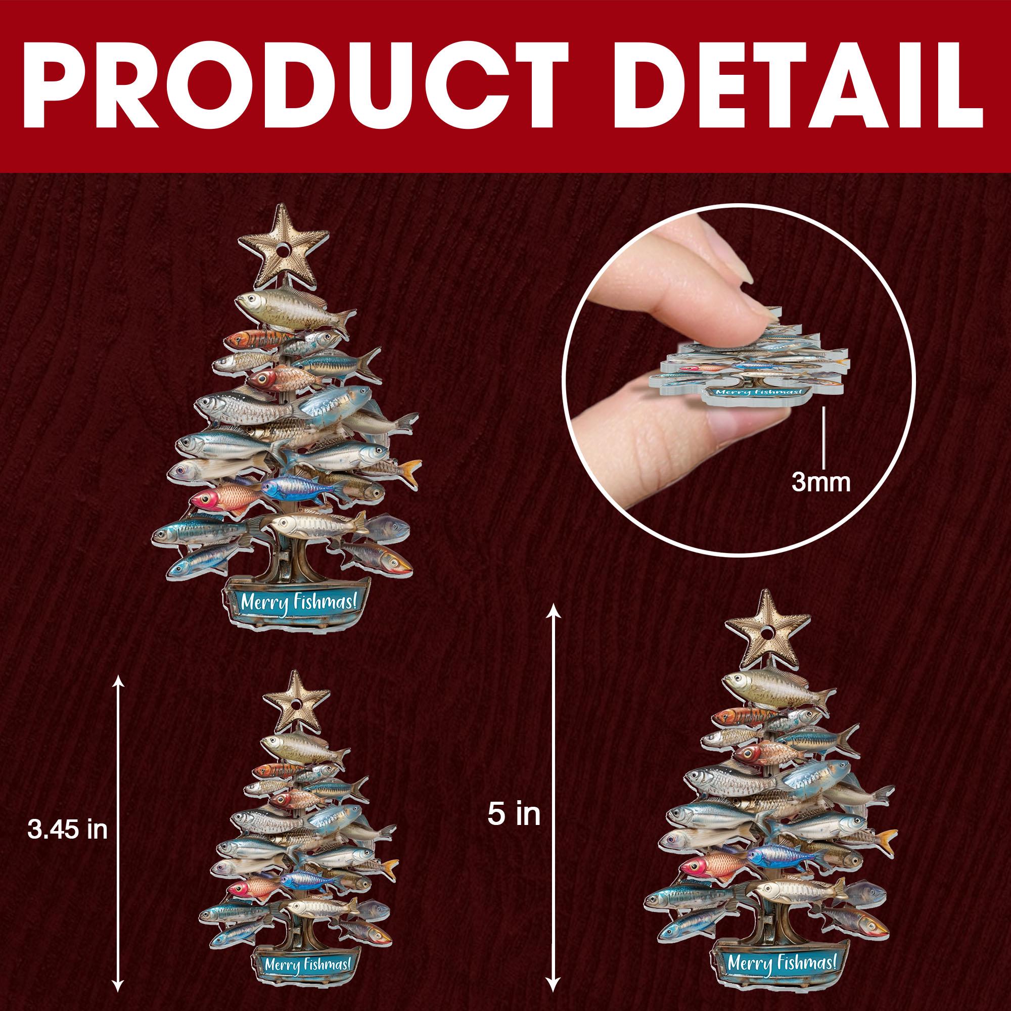 Personalized Merry Fishmas Tree Ornament, Fishing Ornament, Fishing ...