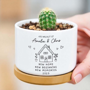 Personalized New Home Gift, Plant Pot for New Home Occasion, Housewarming Gift For Couples, Moving In Gift for Friend,New Home Owners Gift