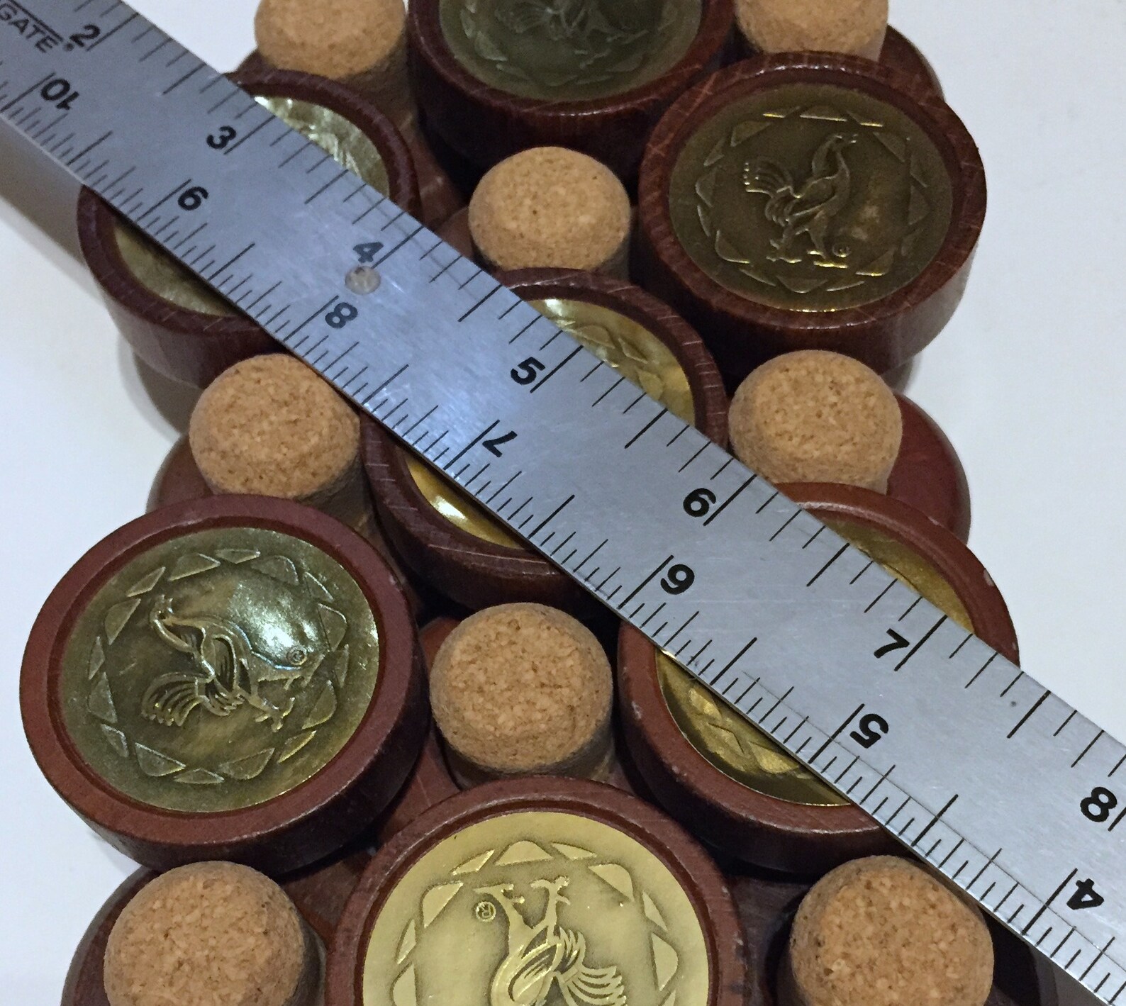 Wood & Cork Bottle Stoppers. 12 Inch Diameters.plastic Topped Etsy