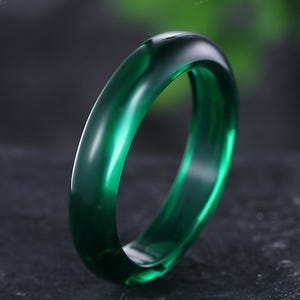 Unique green emerald wedding band mens full eternity dainty emerald engagement ring women May birthstone anniversary gift for him her
