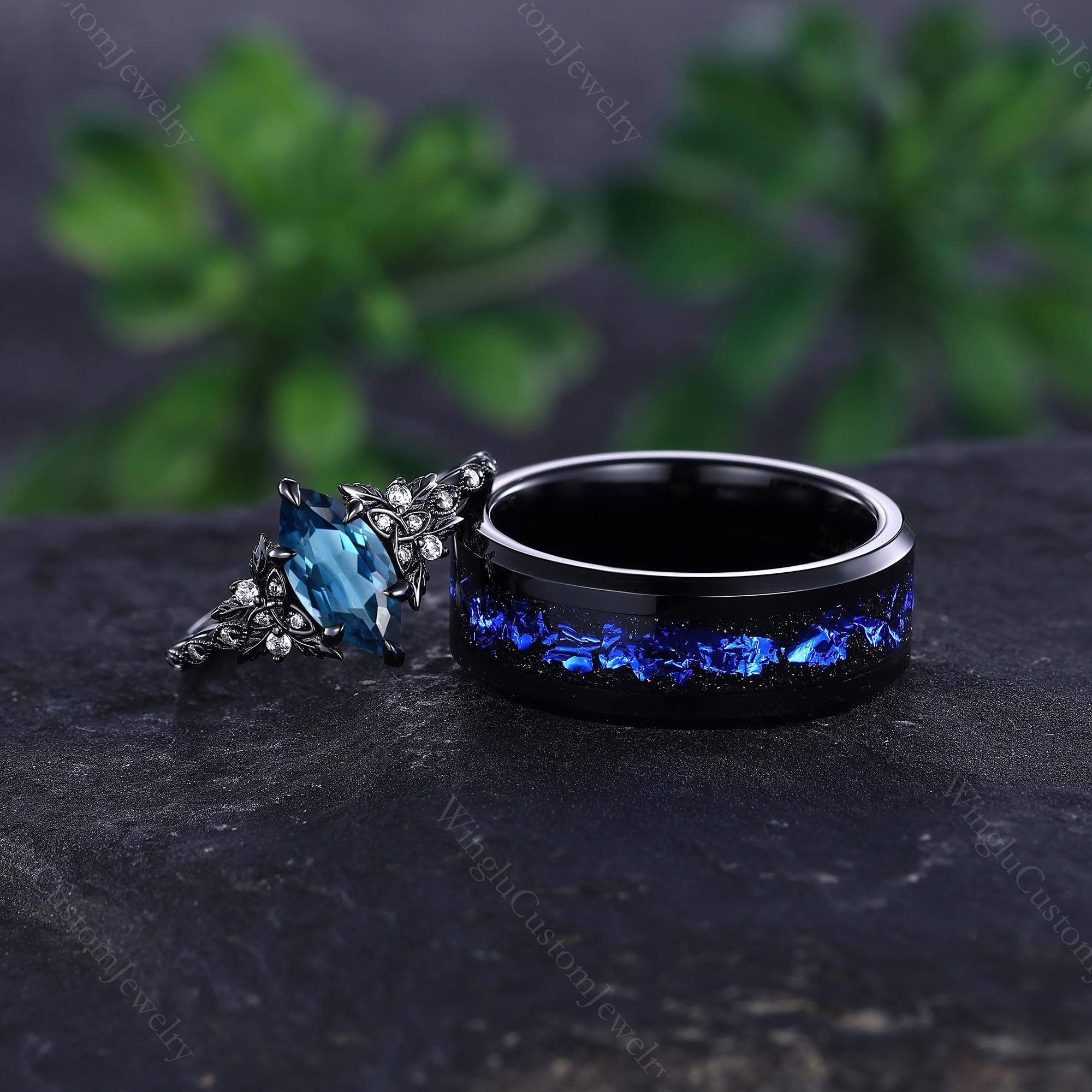 Tom Wood Mined Ring Blue Topaz Large 62