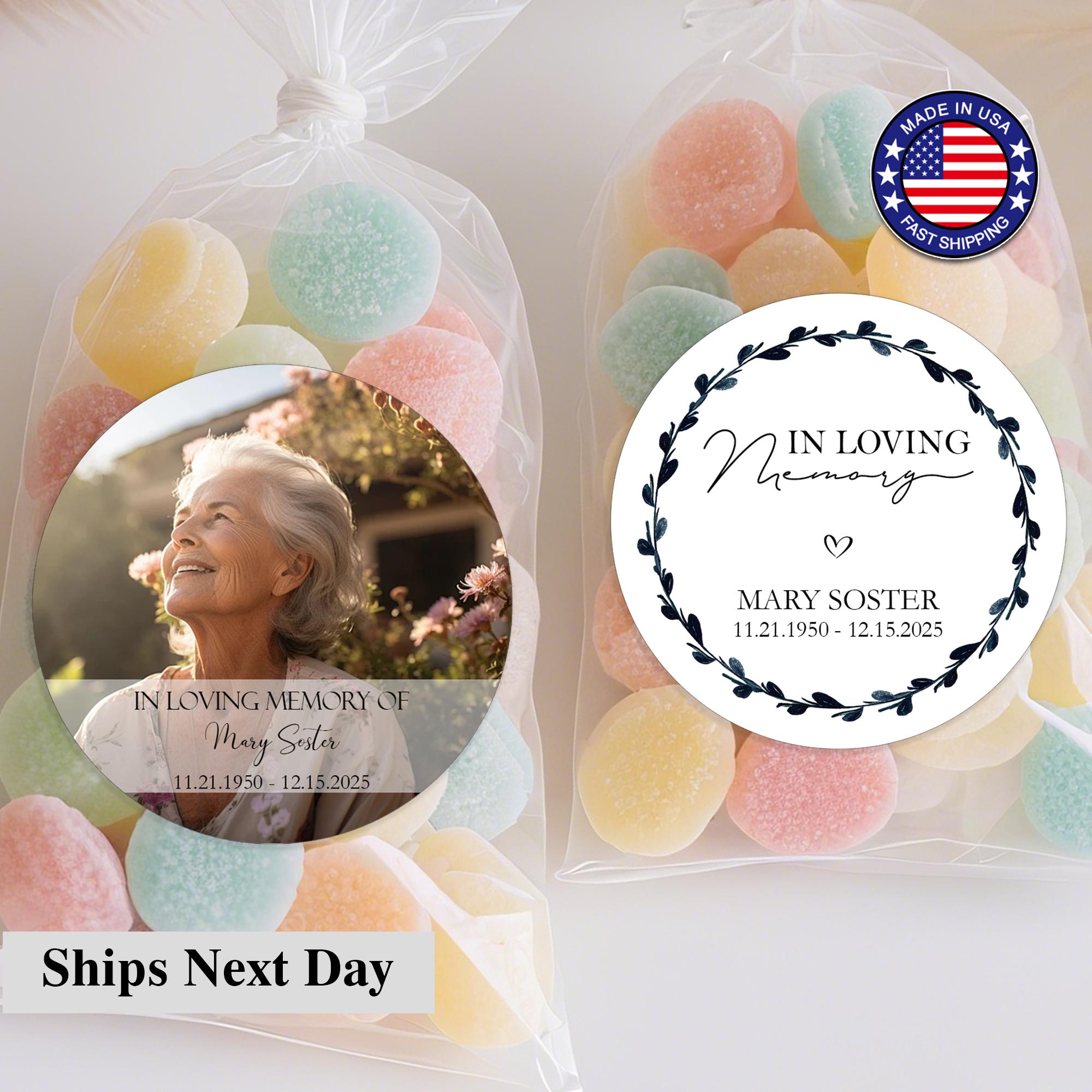 Memorial Stickers, Memorial Photo Keepsake Favor Labels, in Loving ...