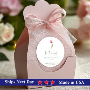 Bridal Shower Favor Stickers, Personalized Floral Round Labels, Thank You Stickers for Wedding Shower, Baby Shower, Party Bags & Decorations