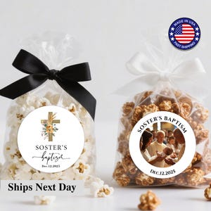 306 BULK Custom Baptism Stickers, Waterproof Christening Labels, Personalized Mi Bautizo Thank You Stickers, Multiple Cross Design Choices