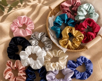 Silky Satin Scrunchie, Soft Hair Tie, Ponytail Holder, Bridesmaid Gift, Hair Accessory for Women