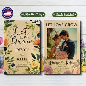 RUSH Seed Packets Let Love Grow Classic Wedding Favors Custom Wedding Favors for Guest in Bulk Wildflower Seed Packet Bridal Shower Favor