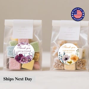108 BULK Printed Flower Stickers/Choose Your Floral Graphic, Fonts, Font Color/Circle Wedding Label Favor Stickers/Bridal Shower Stickers