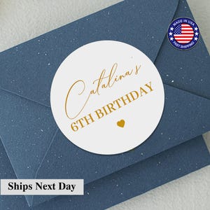 108 Custom Birthday Party Stickers/Birthday Favor Labels/Personalized Favor Stickers/Happy Birthday Stickers for Cupcakes/Bags/Invitations