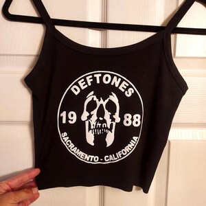 Tool band shirt tool band tank top hand cropped red glitter custom band logo crop top custom womens tank custom design ribbed tank image 5