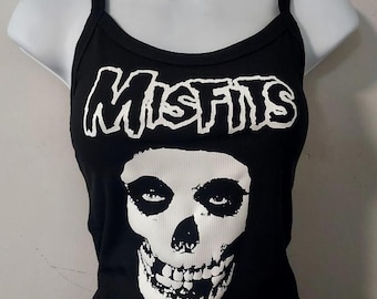 Camiseta sin mangas Misfits con logo vintage. Camiseta Misfits corta. Si quieres una camiseta corta a mano, envíame un mensaje al hacer tu pedido.
