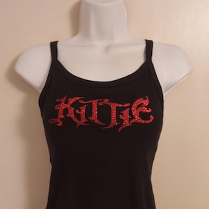 Kittie Band Shirt Kittie Band Tank Top Metall Tank Top Band Shirt Band Tank Top handgeschnittenes Crop Top geripptes Tank Top