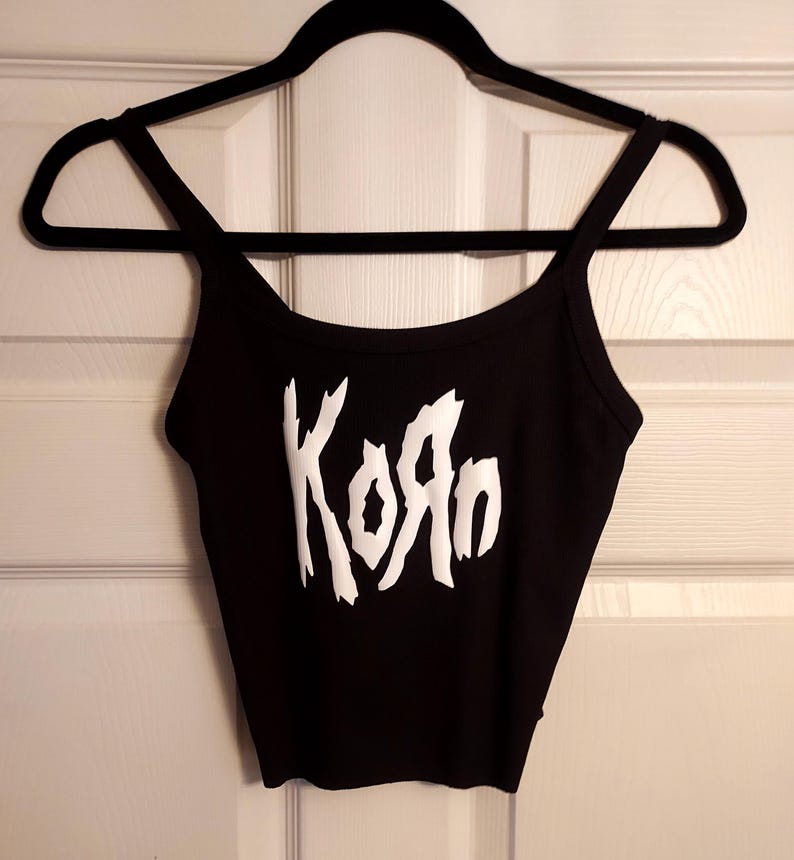 Tool band shirt tool band tank top hand cropped red glitter custom band logo crop top custom womens tank custom design ribbed tank image 8