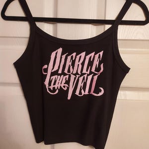 custom band shirt band tank top hand cropped custom band logo crop top womens tank custom design can do any color of glitter or matte