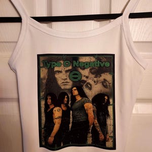 Type o Negative tank top hand cropped vintage poster design peter steele custom band logo crop top custom womens tank custom ribbed tank