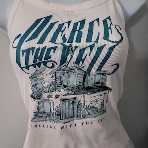 Missgeschicke kollidieren mit dem Himmel Crop Top Shirt Metall Emo Tank Metall Tank Top Alternative Shirt Metall kurz geschnittenes Tank Alternative Crop Top