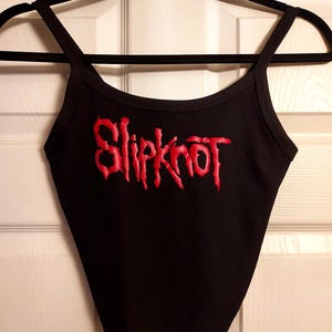 Tool band shirt tool band tank top hand cropped red glitter custom band logo crop top custom womens tank custom design ribbed tank image 7