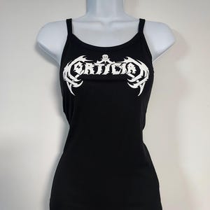 Tool band shirt tool band tank top hand cropped red glitter custom band logo crop top custom womens tank custom design ribbed tank image 4