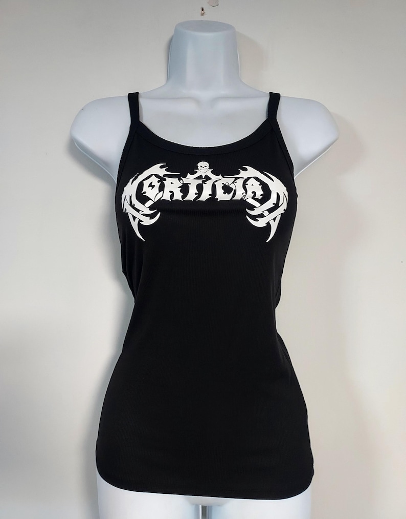 Tool band shirt tool band tank top hand cropped red glitter custom band logo crop top custom womens tank custom design ribbed tank image 4