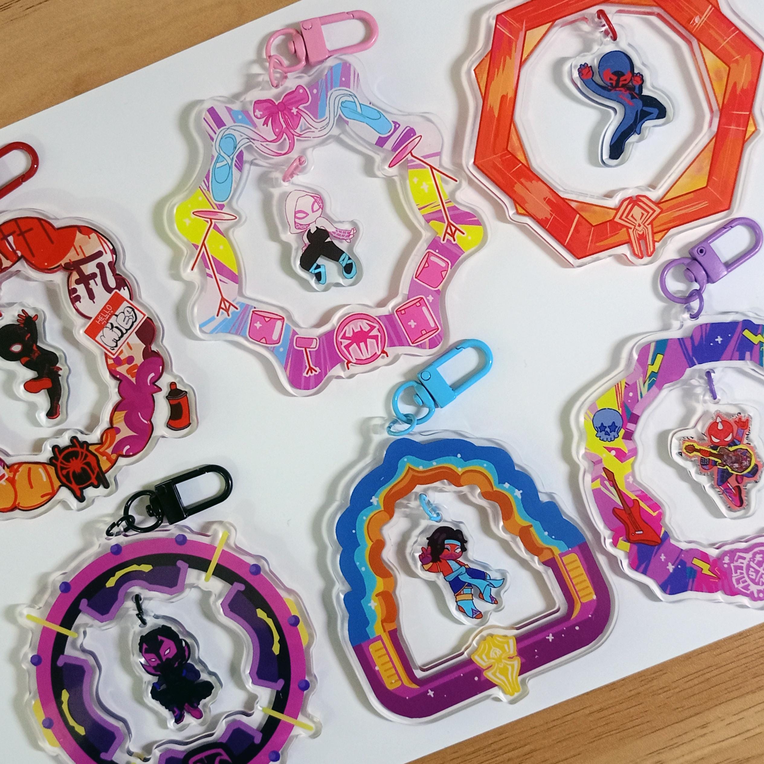 Spider-man across the spiderverse atsv keychain charm 3.5" acrylic charms