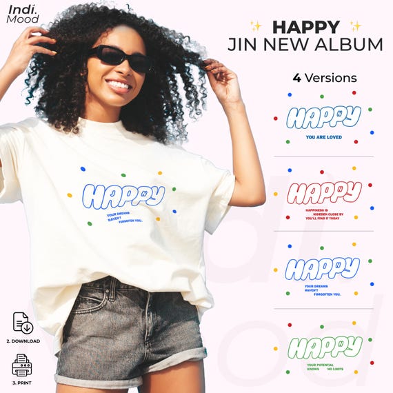 BTS Jin HAPPY, Digital Download, Happy Jin Design, Gifts for