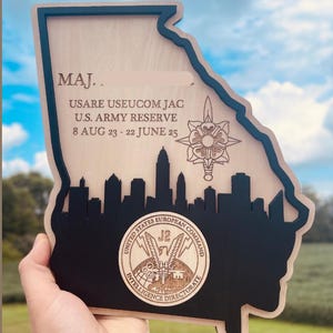 Custom State Military Recognition Gift | PCS Plaque | Any State or Country Going Away | All branches