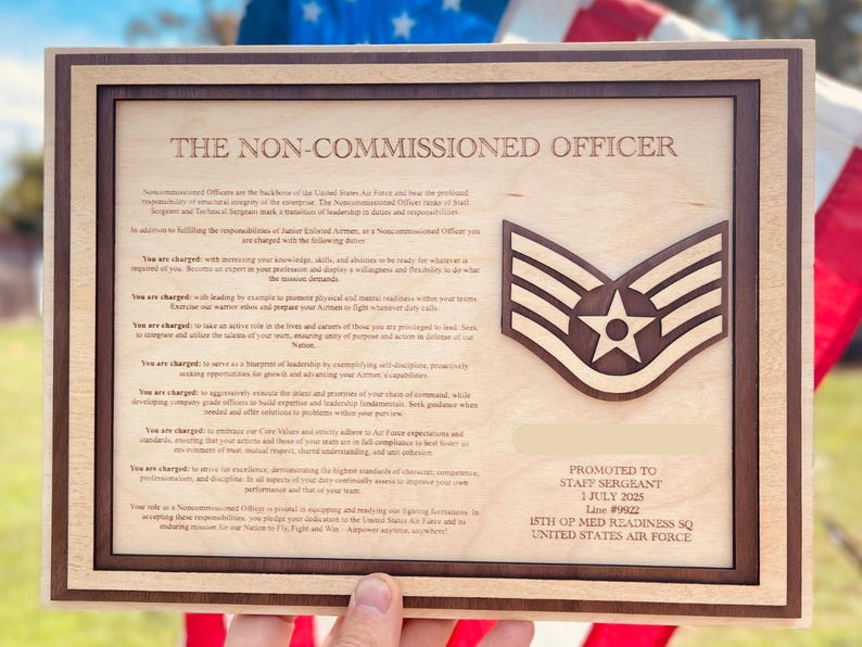 Military Promotion Gift | NCO and SNCO Charge | Usaf | Usn | Us Army ...