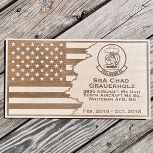 Op maat gemaakte gescheurde pensioenplaquette met Amerikaanse vlag: cadeau militaire veteraan