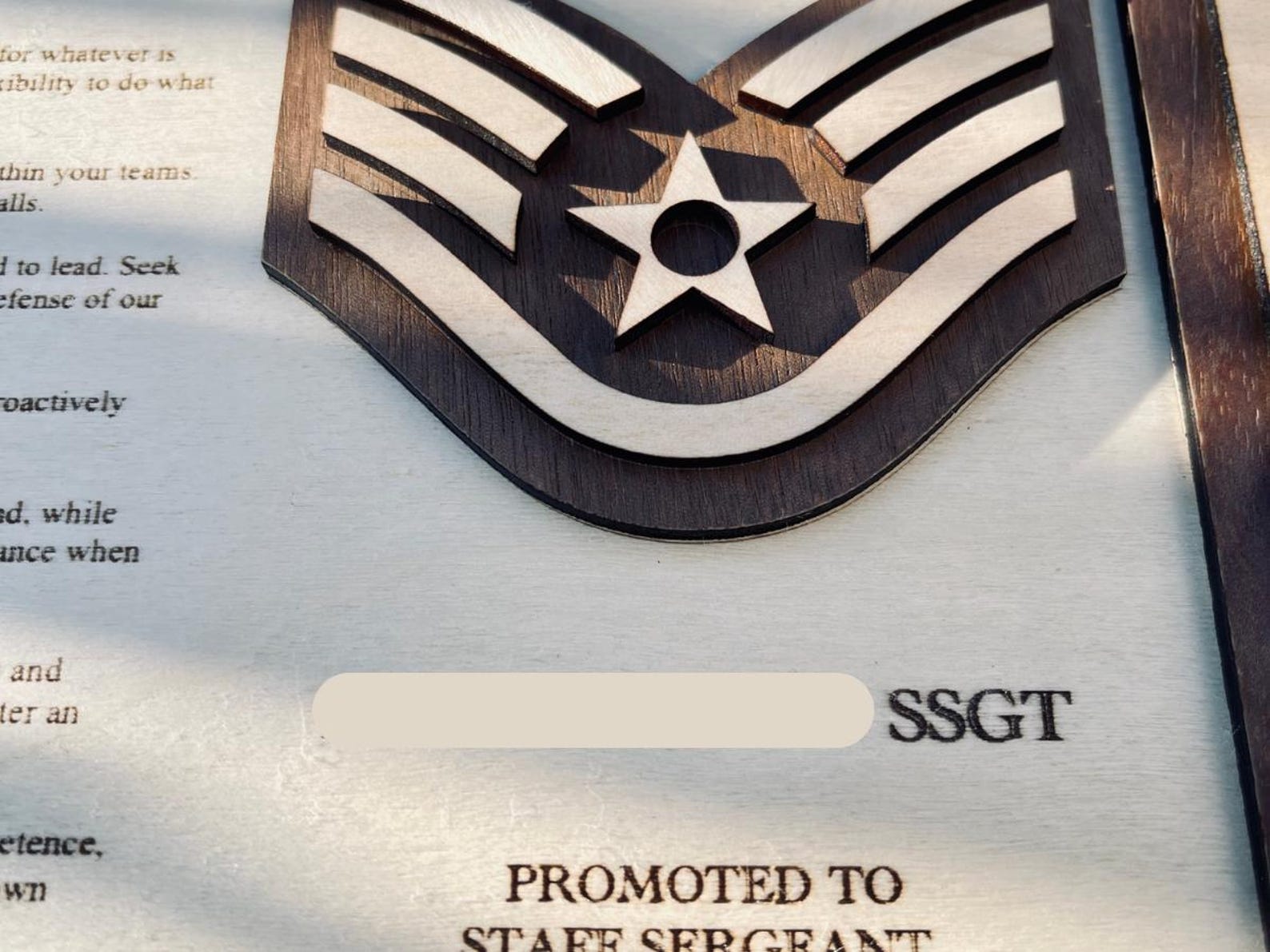 Military Promotion Gift | NCO and SNCO Charge | Usaf | Usn | Us Army ...