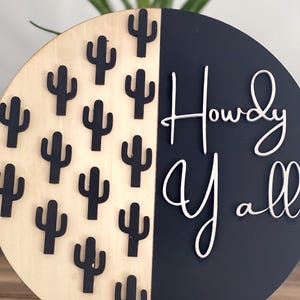 Cartello di benvenuto "Ciao a tutti" / Cartello da scaffale / Cartello da banco / Decorazione azteca boho / Cartello cactus / Decorazione per la casa / Cartello di benvenuto