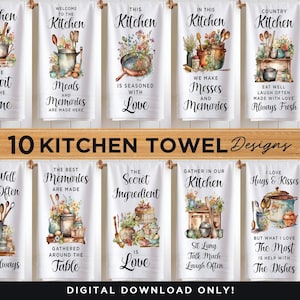 Country Kitchen Towel Sublimation Bundle PNG | Kitchen Towel Sublimation Design | Country Kitchen Tea Towel png | Kitchen & Dining Decor png