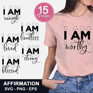 Motivational SVG Bundle, Positive Affirmations svg, Self Care png, Self Love PNG, Always Enough PNG, Inspirational svg, Tshirt Sublimation