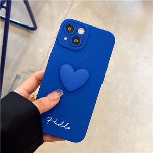 Coque de téléphone personnalisée, nom coeur en silicone liquide, initiales antichoc personnalisées pour iPhone 16 15 14 13 12 11 Pro Max 15 Plus, cadeau de demoiselles d'honneur
